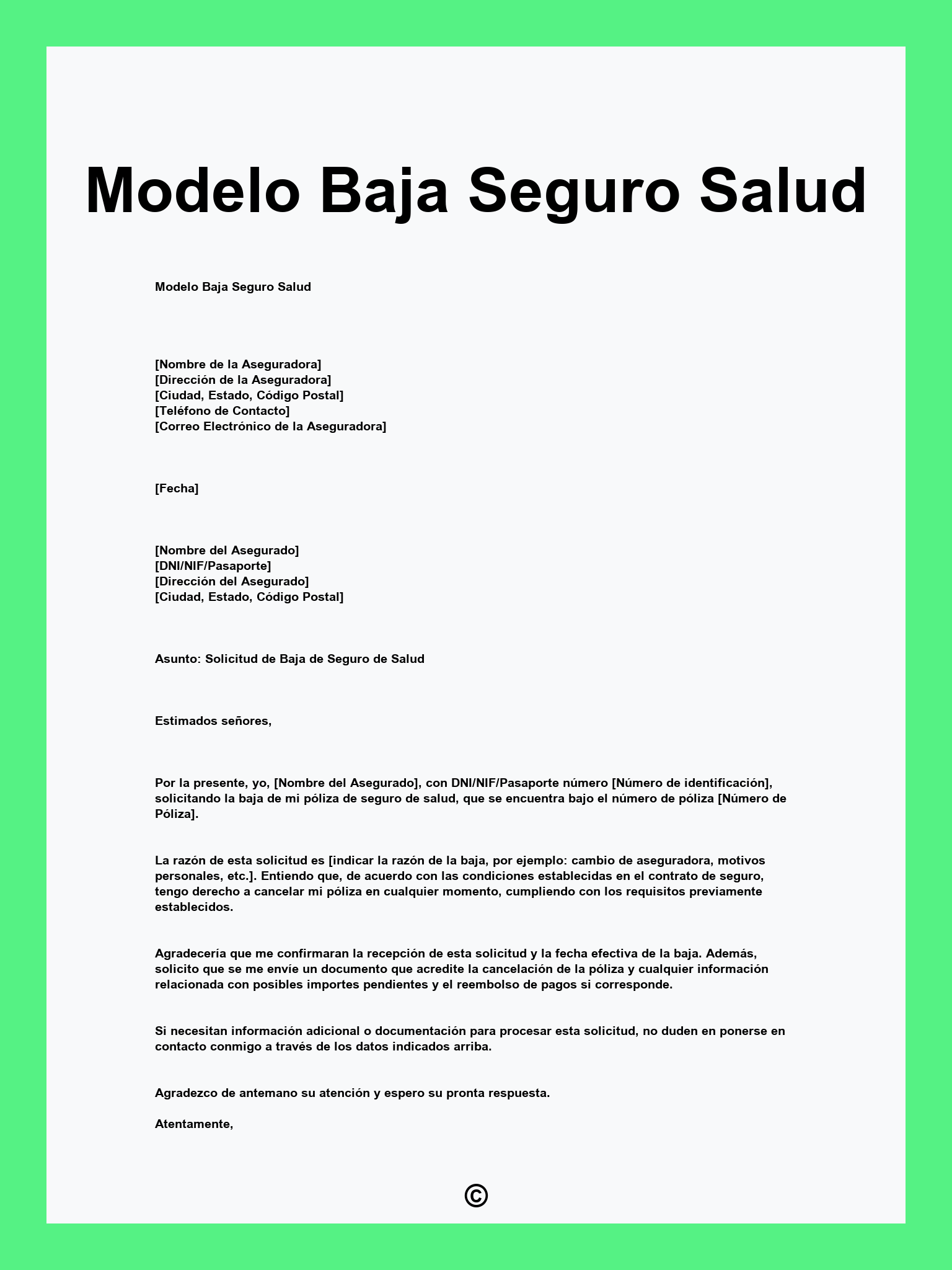 Modelo Baja Seguro Salud