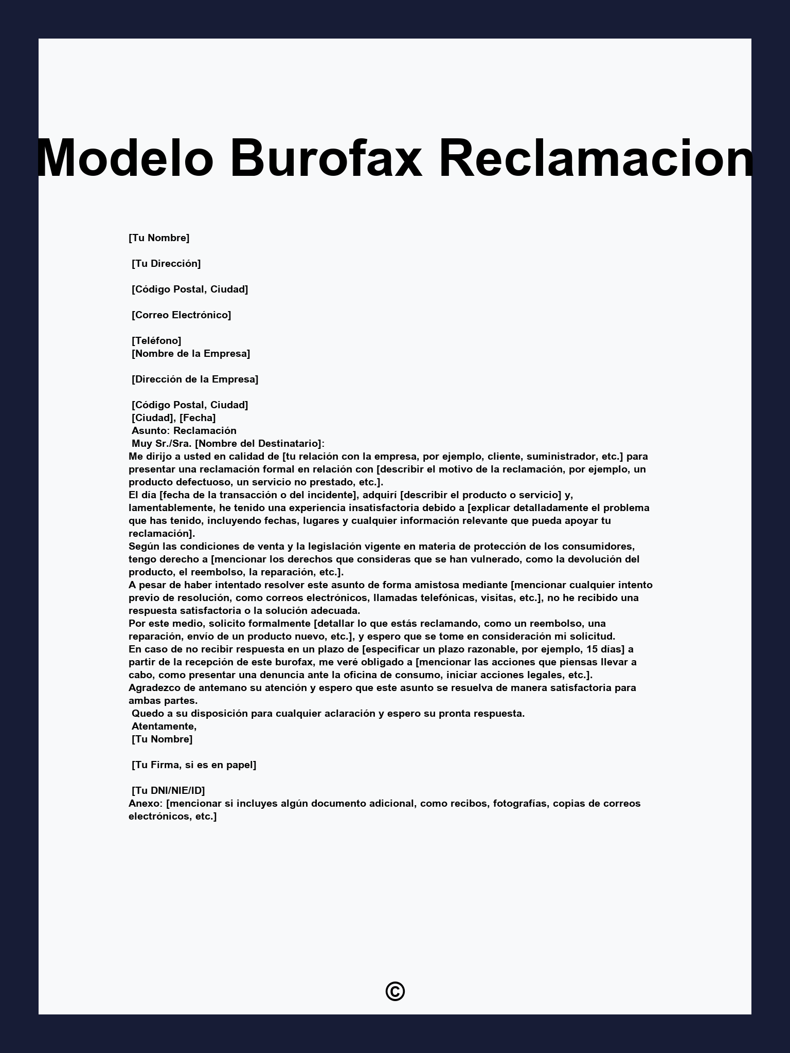 Modelo Burofax Reclamacion