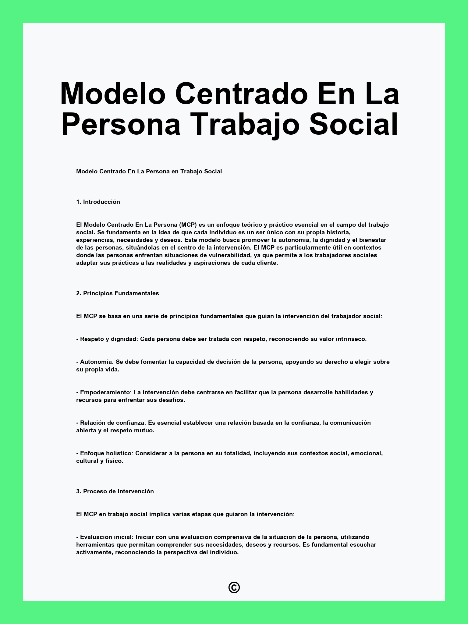 Modelo Centrado En La Persona Trabajo Social