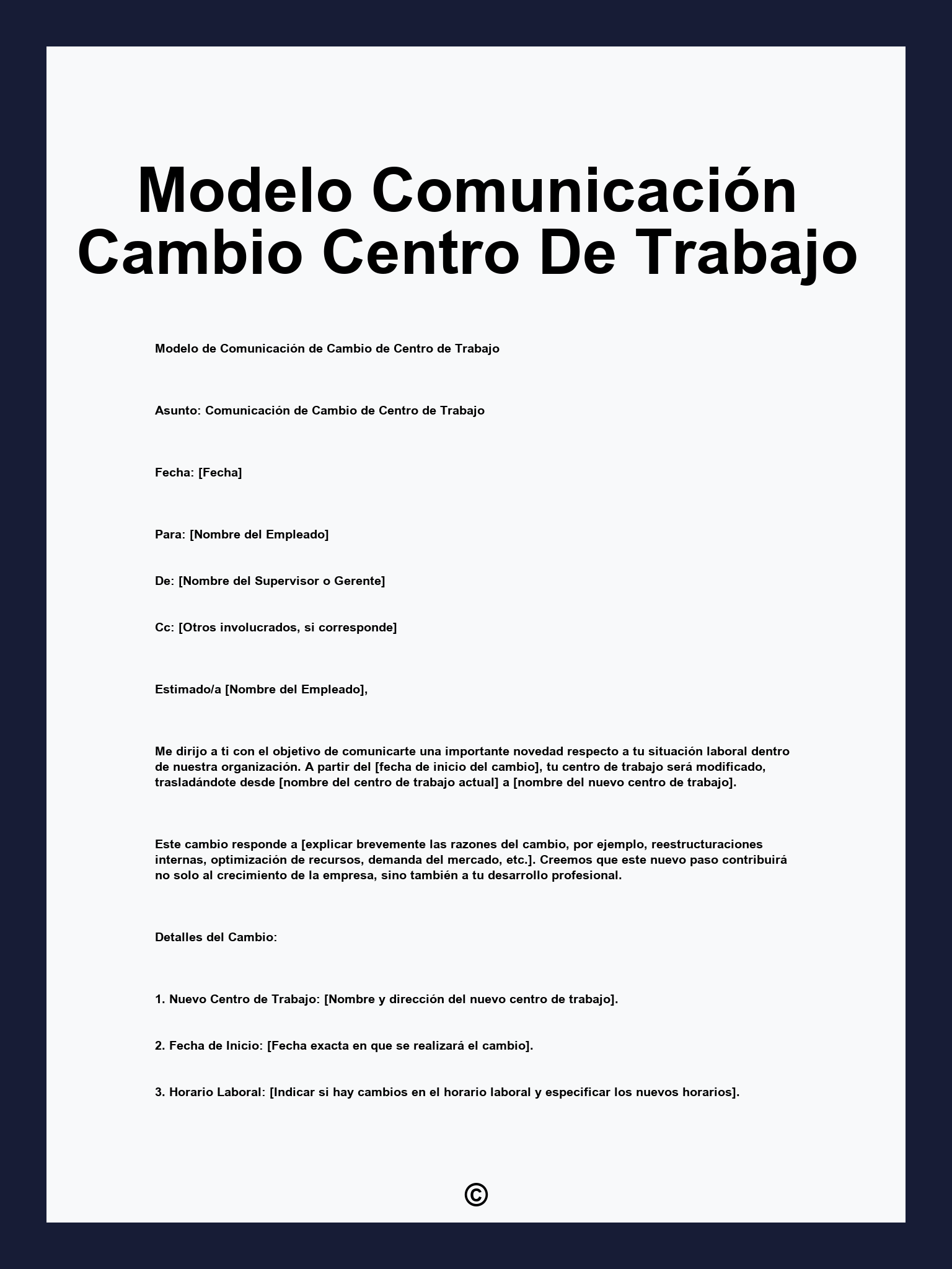 Modelo Comunicación Cambio Centro De Trabajo