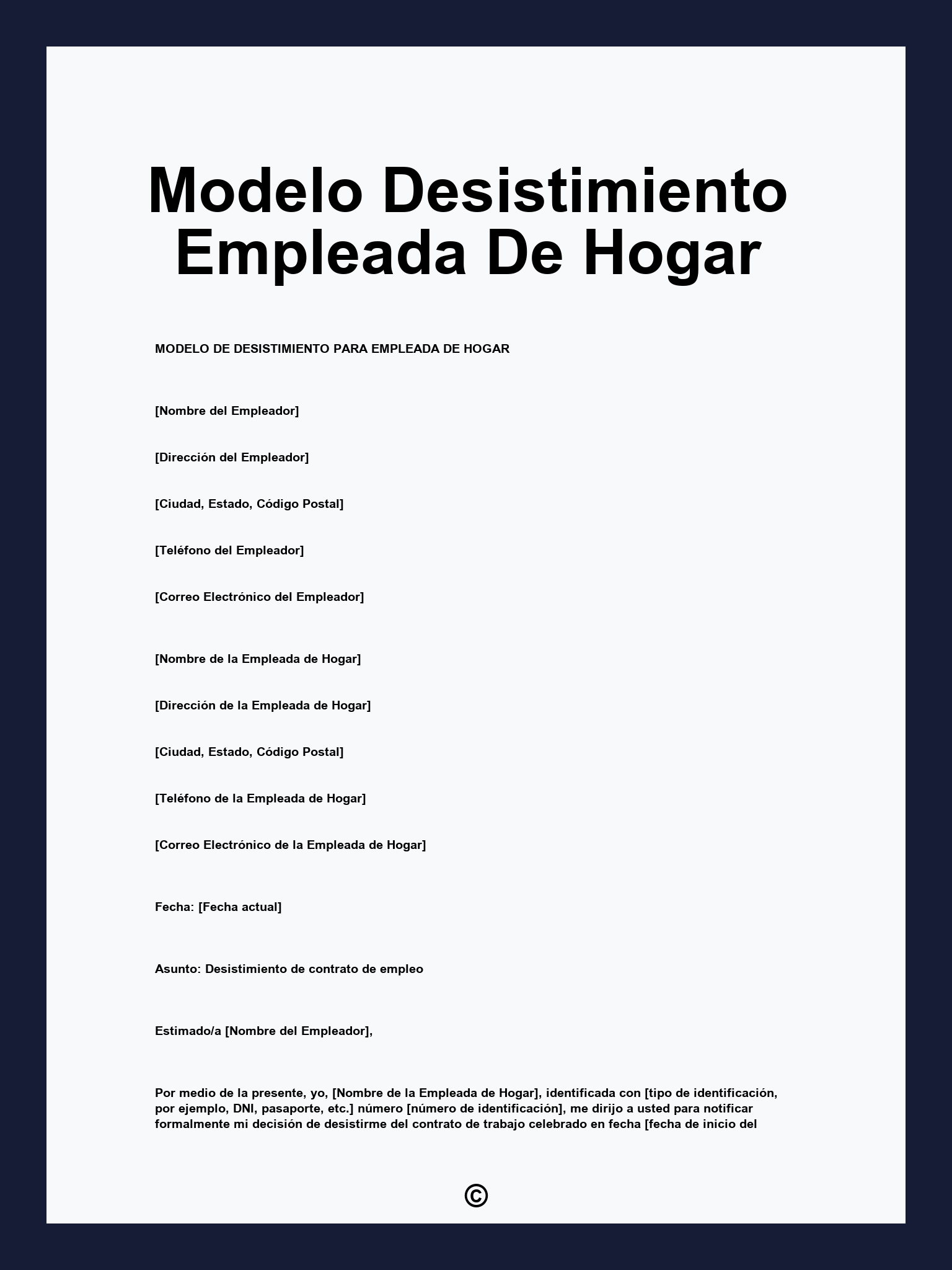 Modelo Desistimiento Empleada De Hogar