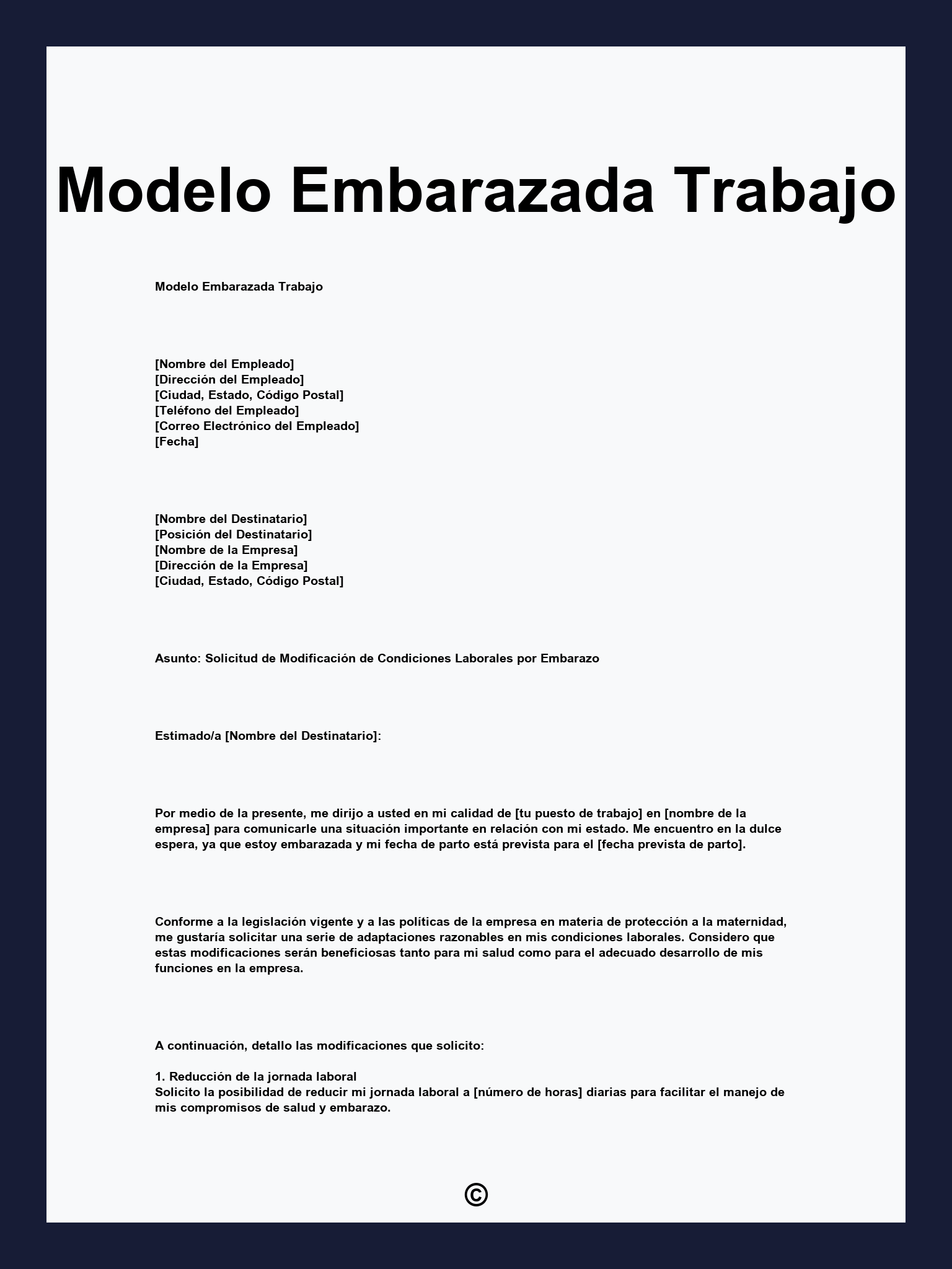 Modelo Embarazada Trabajo