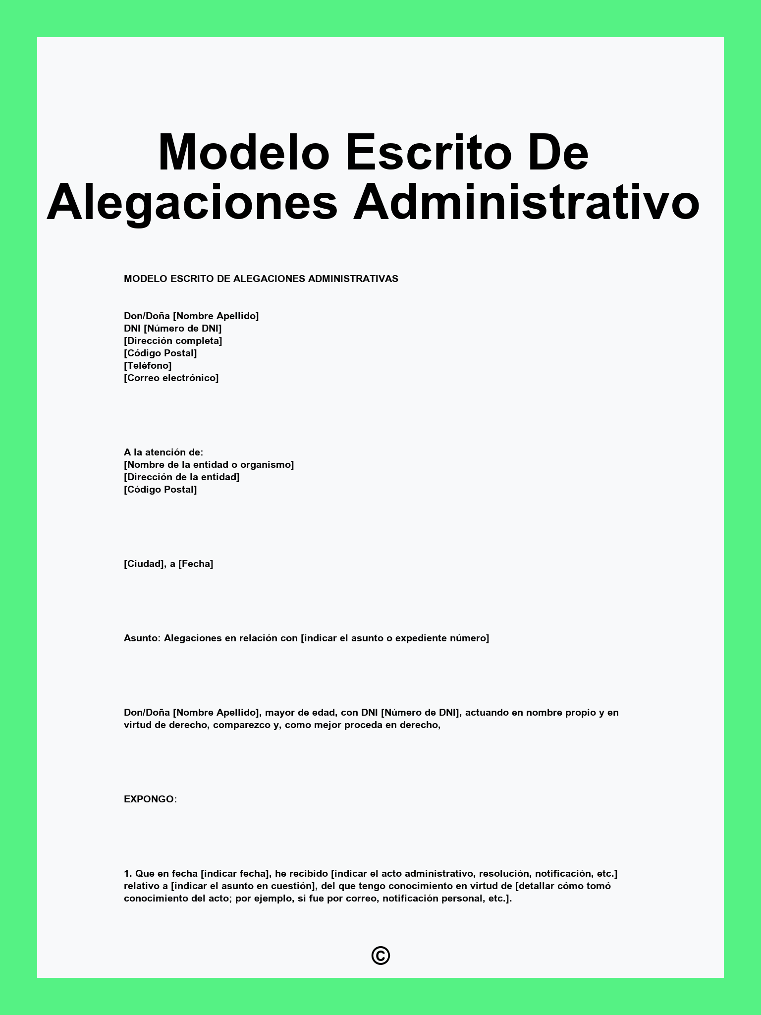 Modelo Escrito De Alegaciones Administrativo