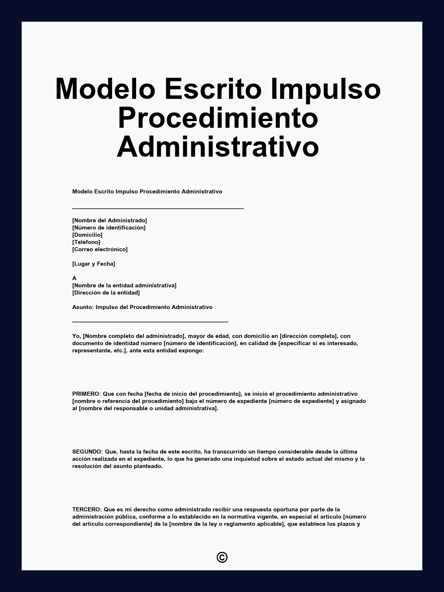 Modelo Escrito Impulso Procedimiento Administrativo