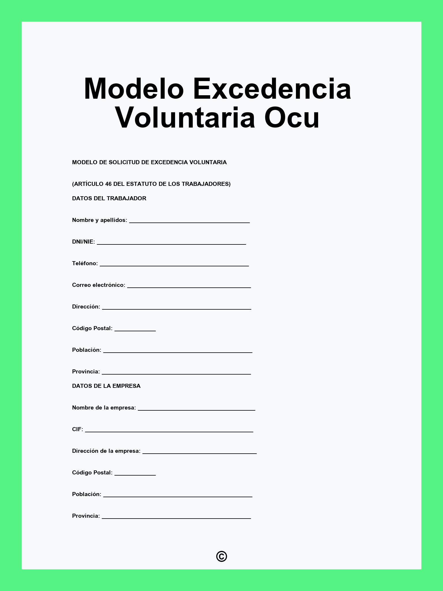 Modelo Excedencia Voluntaria Ocu
