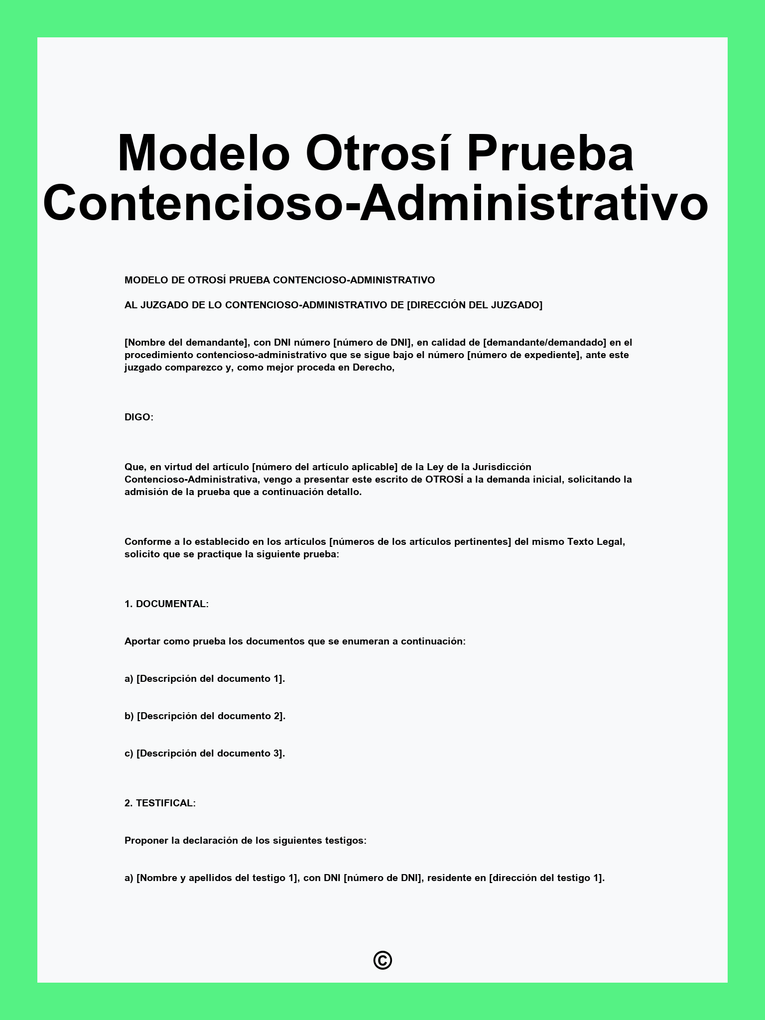 Modelo Otrosí Prueba Contencioso-Administrativo