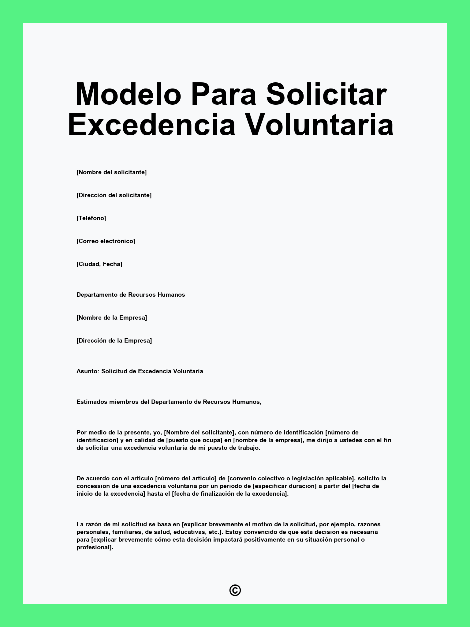 Modelo Para Solicitar Excedencia Voluntaria