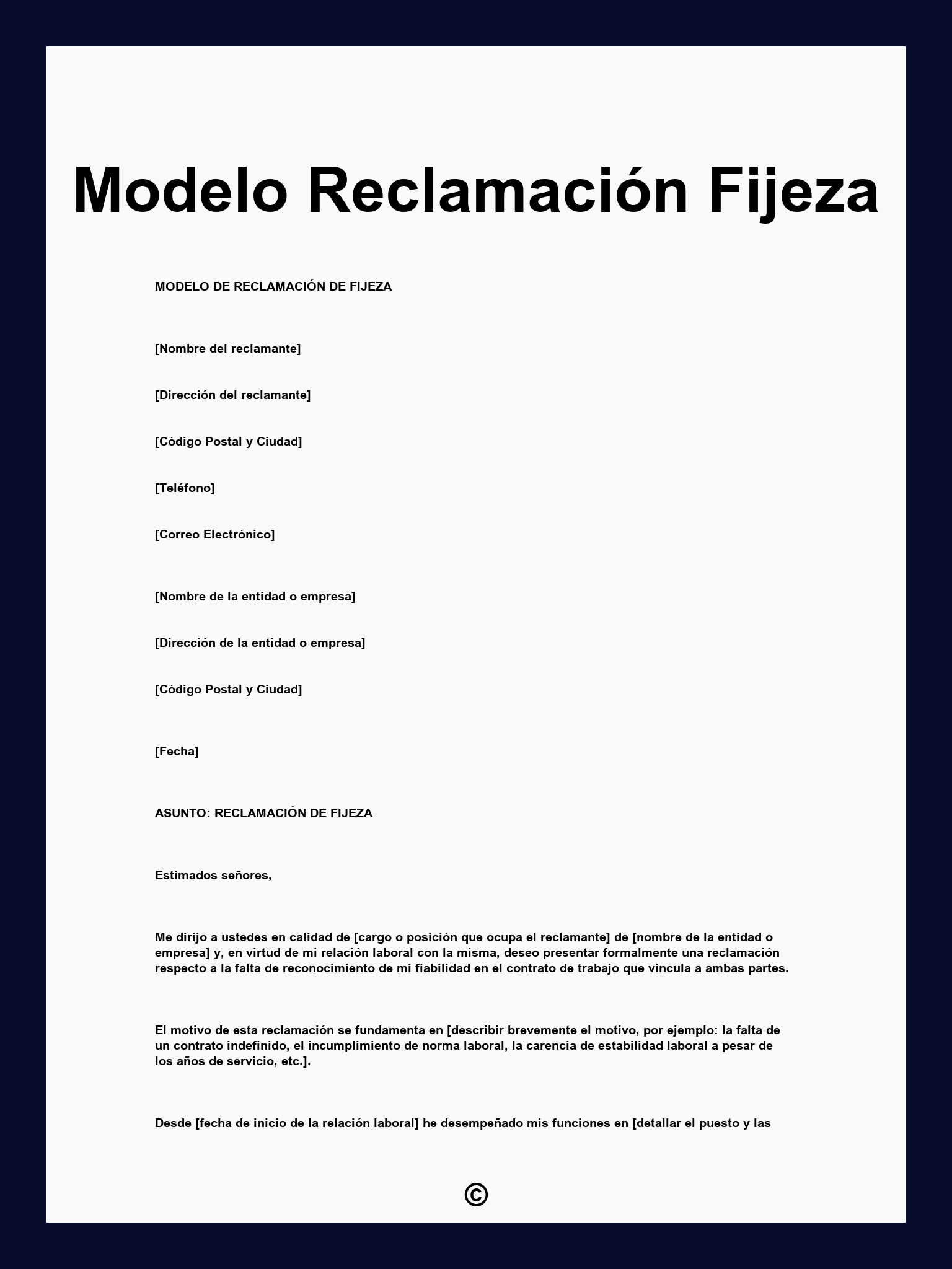 Modelo Reclamación Fijeza