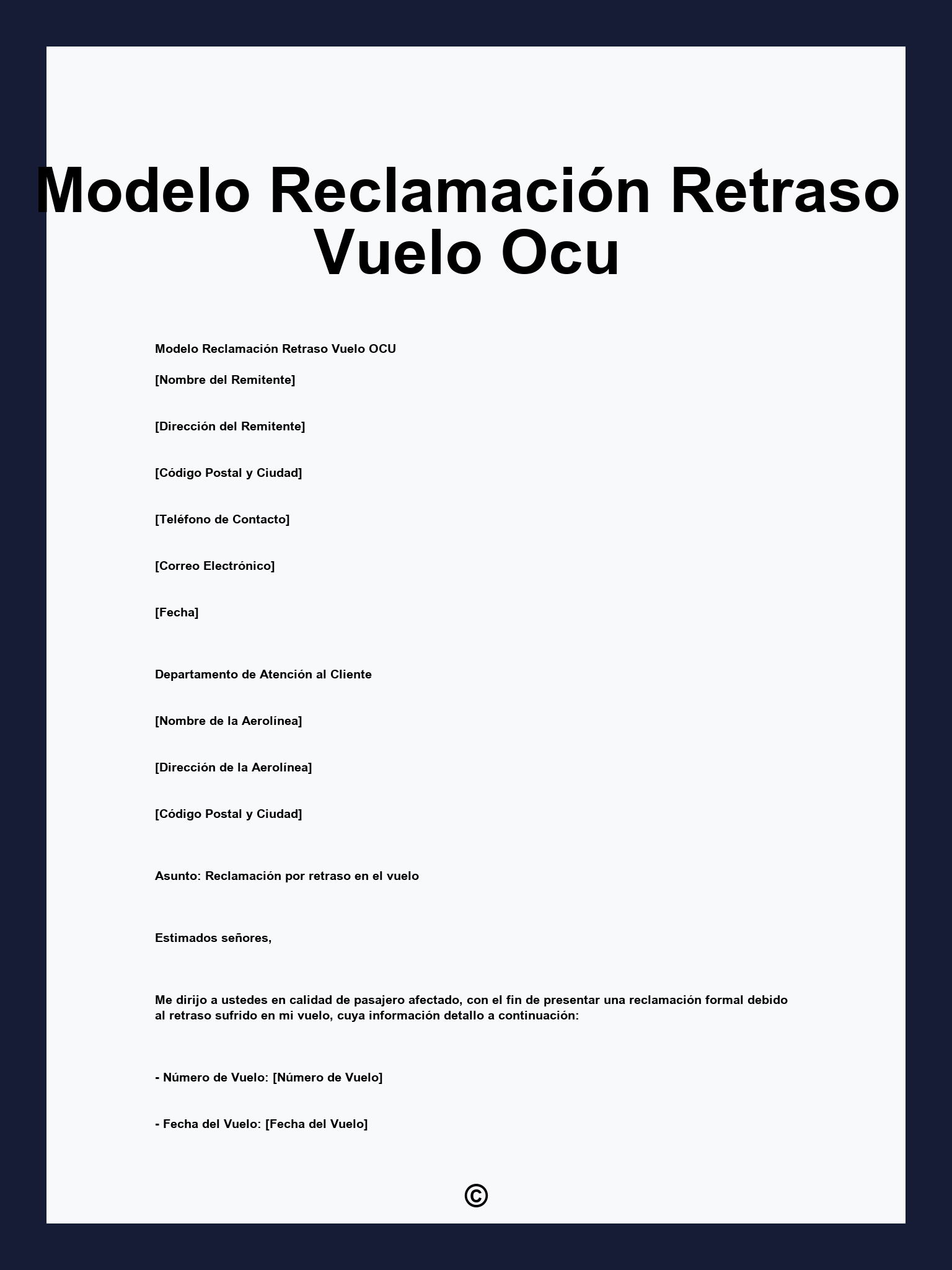 Modelo Reclamación Retraso Vuelo Ocu