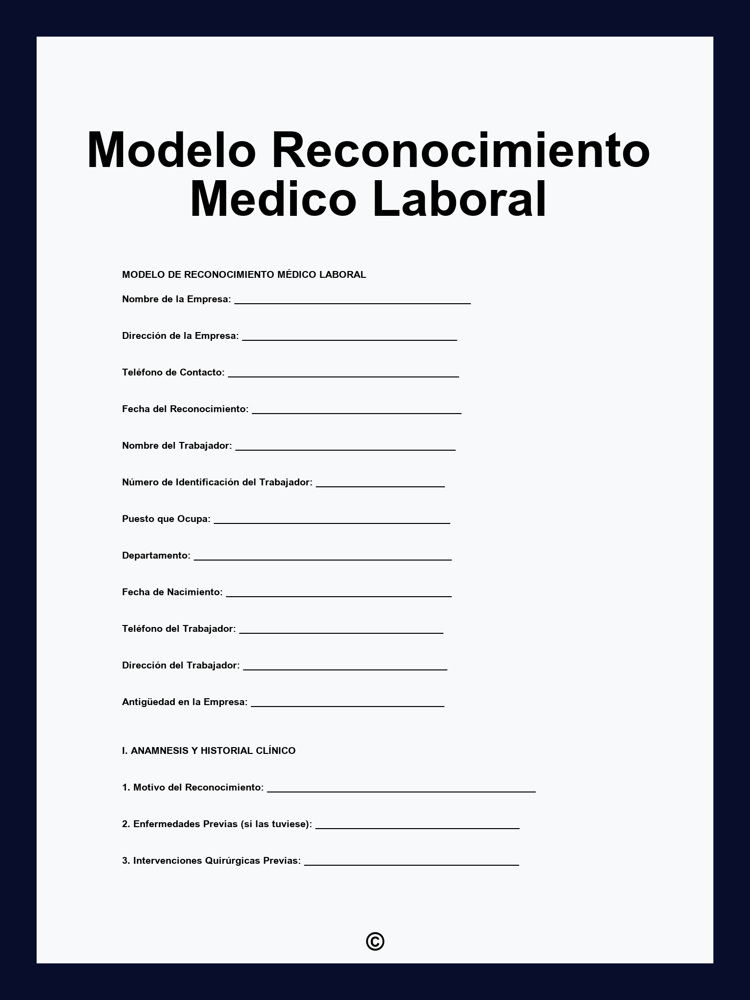 Modelo Reconocimiento Medico Laboral