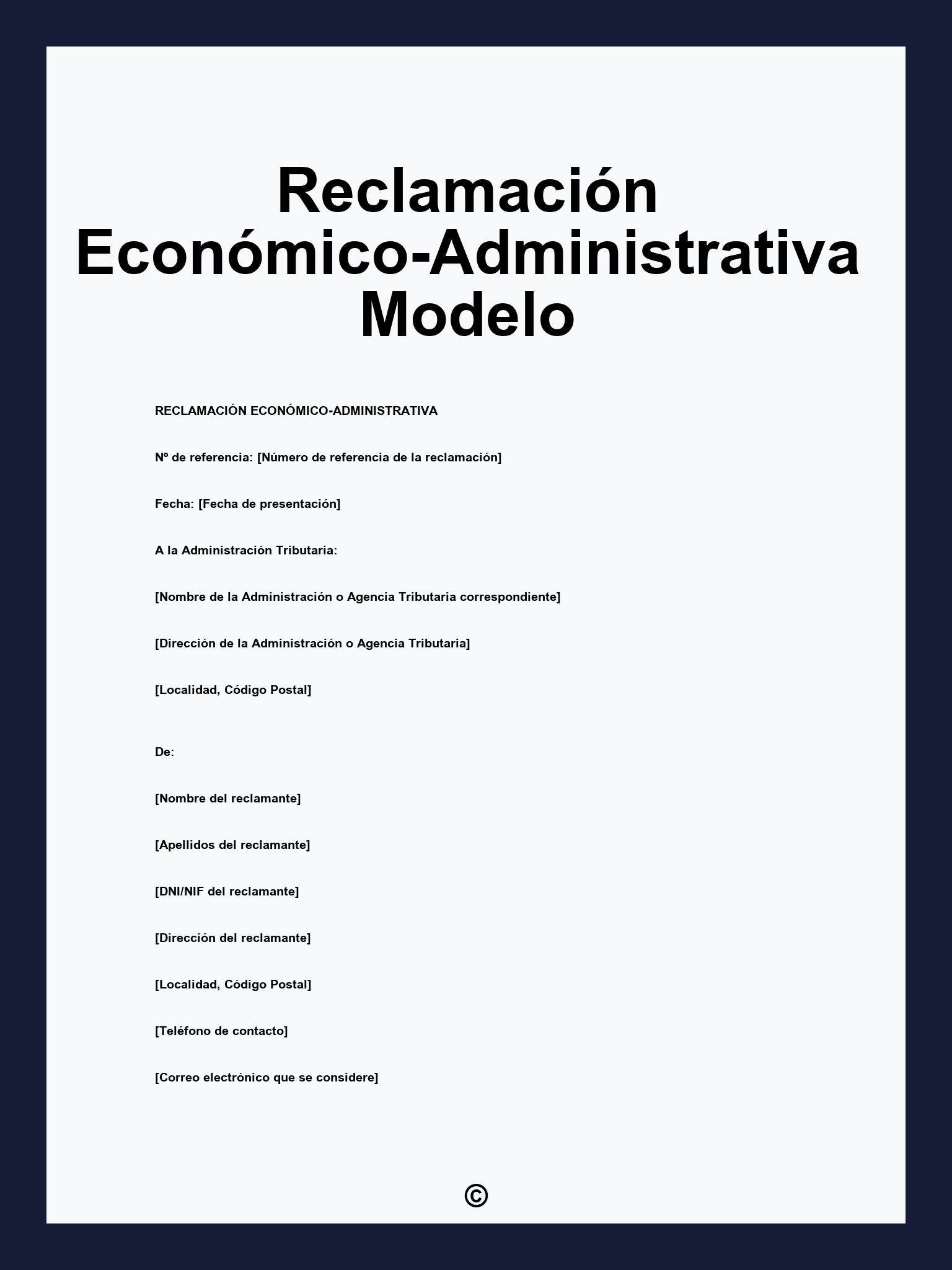 Reclamación Económico-Administrativa Modelo